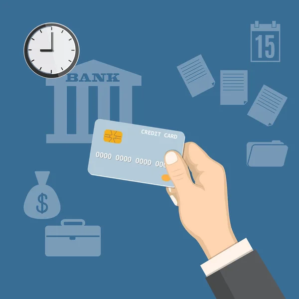 Kredi kartı ile ödeme zaman — Stok Vektör