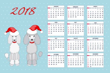 Yaratıcı takvim ile çizilmiş oyuncak köpek duvar yıl 2018