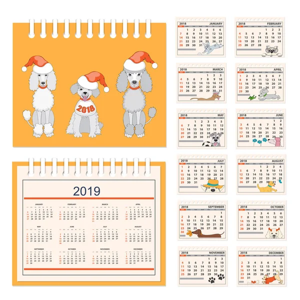 Çocuklar takvim duvar veya masa yıl 2018