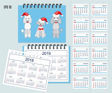 Çocuklar takvim duvar veya masa yıl 2018, 2019