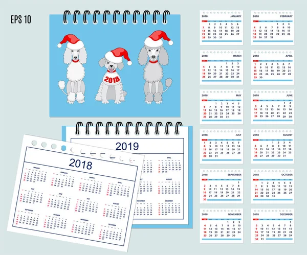 Çocuklar takvim duvar veya masa yıl 2018, 2019