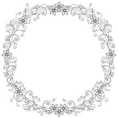 elle çizilmiş çerçeve çiçek dekore edilmiştir.