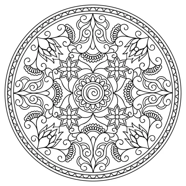 Mandala-virágos stílusban — Stock Vector