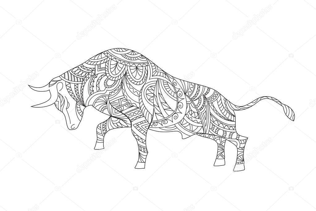 patterned isolated bull