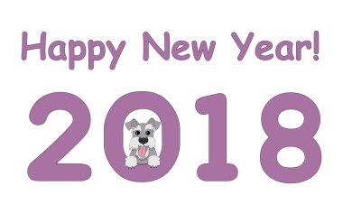 Mutlu yeni yıl schnauzer ile