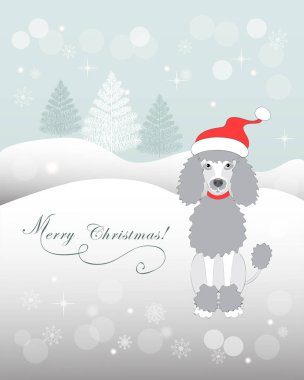 Noel kartı ile kaniş köpek