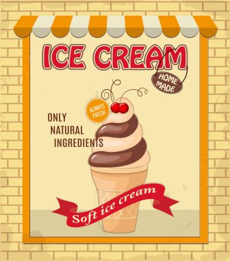 Frenk üzümü vanilyalı gofret dondurma antika eşya üzerinde