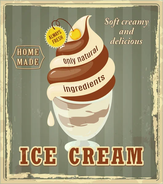 Κίτρινο cherry παγωτό για τον πράσινο τρύγο — Διανυσματικό Αρχείο