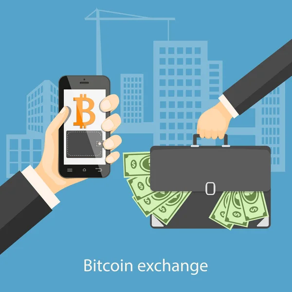 Her ihtimale karşı dolar ile Bitcoin değişimi — Stok Vektör