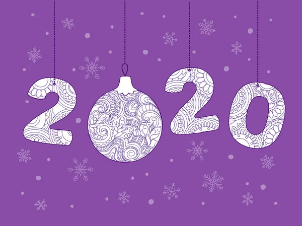 Fondo Festivo Año Nuevo Con Números 2020 Modelados Con Formas — Archivo Imágenes Vectoriales