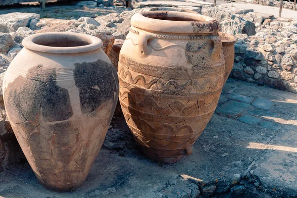 Veduta casuale sul tempio di Cnosso rovina elementi a Heraklion, Grecia — Foto Stock