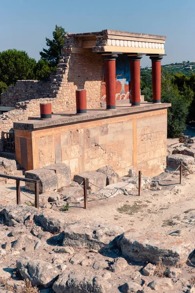 Tillfällig syn på Knossos tempelruiner element i Heraklion, Grekland — Stockfoto