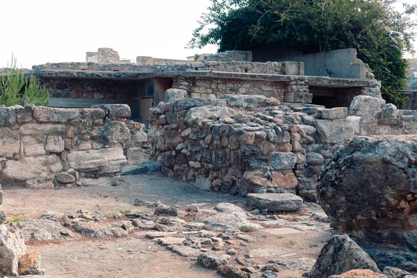 Απλή άποψη του ναού της Κνωσού ερείπια στοιχείων στο Ηράκλειο, Ελλάδα — Φωτογραφία Αρχείου