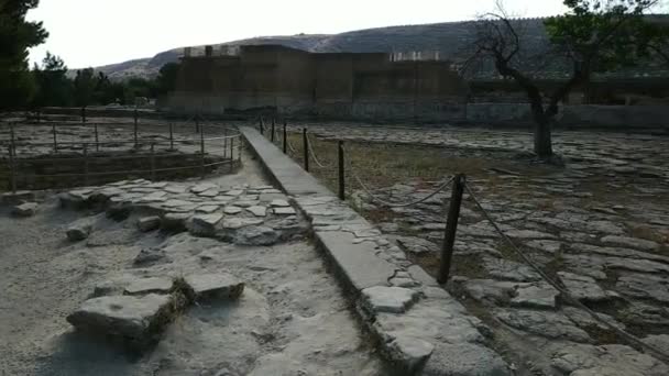 Heraklion Yunanistan Haziran 2019 Knossos Tapınağının Kalıntıları Ziyaretçileri Hakkında Sıradan — Stok video