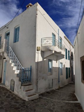 Milos, Yunanistan Plaka Köyü güneşli havada