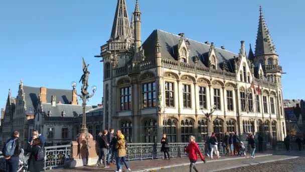 Gante Bélgica Noviembre 2019 Vista Las Calles Carreteras Con Los — Vídeo de stock