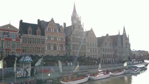 Ghent Belgium November 2019 View Streets Roads Tourists Walking — Stock Video