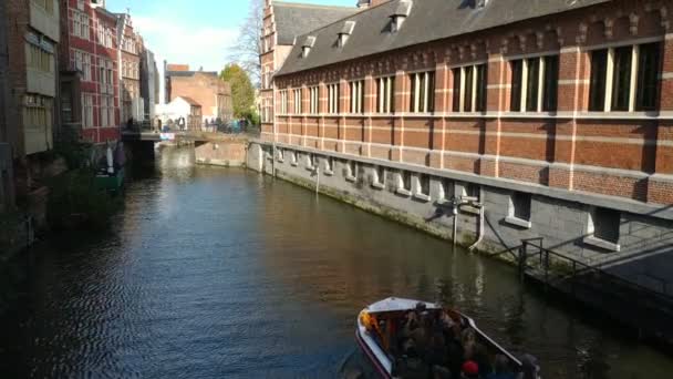 Gent Belgien November 2019 Utsikt Över Gator Och Vägar Med — Stockvideo