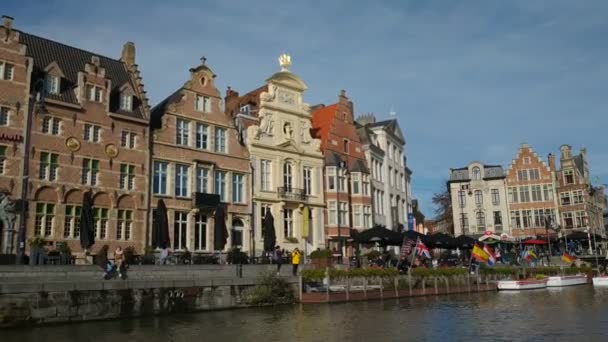 Gent België November 2019 Uitzicht Straten Wegen Met Toeristen Die — Stockvideo