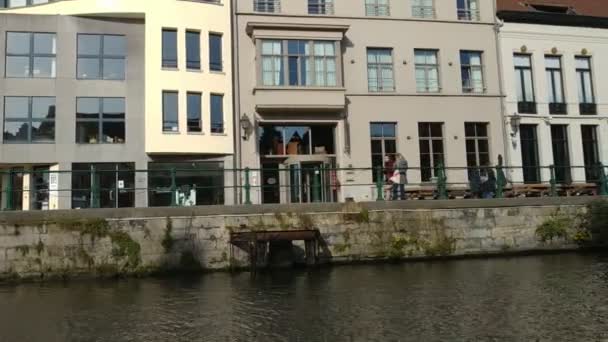 Ghent Belgien November 2019 Blick Auf Die Straßen Und Wege — Stockvideo