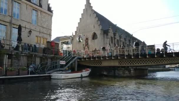 Ghent Belgium November 2019 View Streets Roads Tourists Walking — 비디오