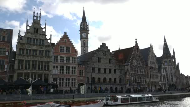 Gand Belgio Novembre 2019 Veduta Sulle Strade Strade Con Turisti — Video Stock