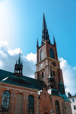 Stockholm, İsveç sokaklarındaki binaların ön cephesine ve dekorasyonuna sıradan bir bakış açısı