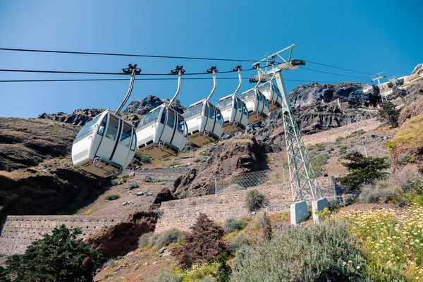 Santorini vista funicular a partir do fundo da rocha — Fotografia de Stock