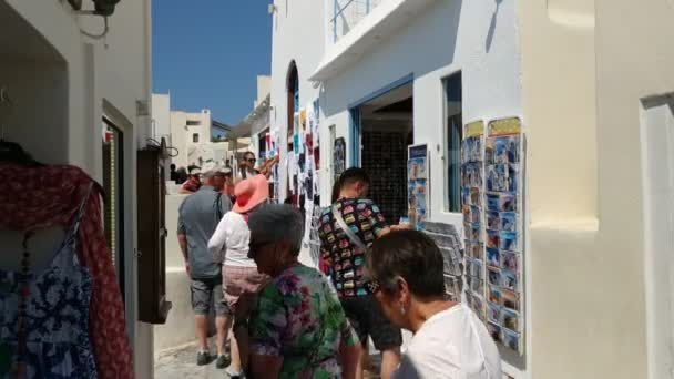 Fira Greece June 2019 Casual View Street Life Capital Santorini — Αρχείο Βίντεο