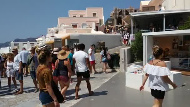 Fira Řecko Června 2019 Příležitostný Pohled Pouliční Život Hlavním Městě — Stock video