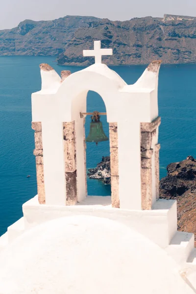 View on the sea near Santorini island at Greece summer sunny day Stock Photo