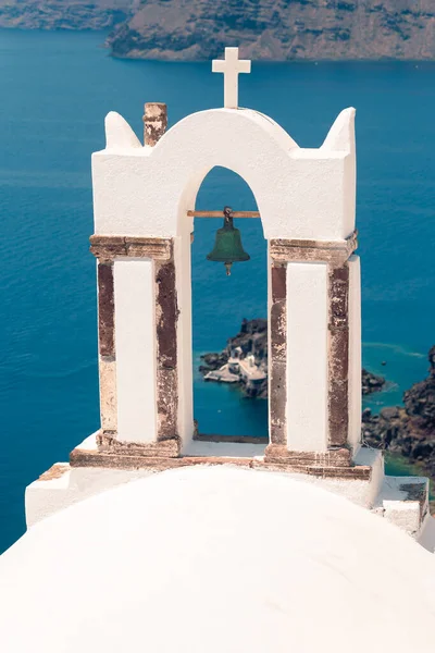View on the sea near Santorini island at Greece summer sunny day Royalty Free Stock Photos