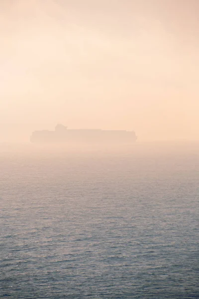 Foggy morning view on the Gibraltar Strait — Stock Photo, Image