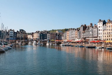 Honfleur, France - October 14, 2019: some casual view on the places and architecture of the village