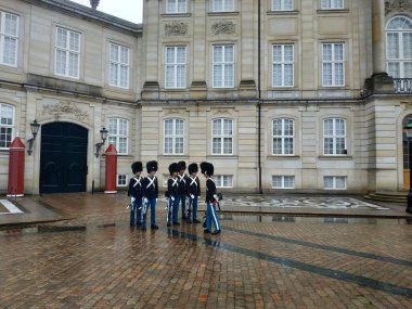 Copenhagen, Denmark - September 27, 2019: casual view on the buildings and architecture of Amalienborg he home of the Danish royal family