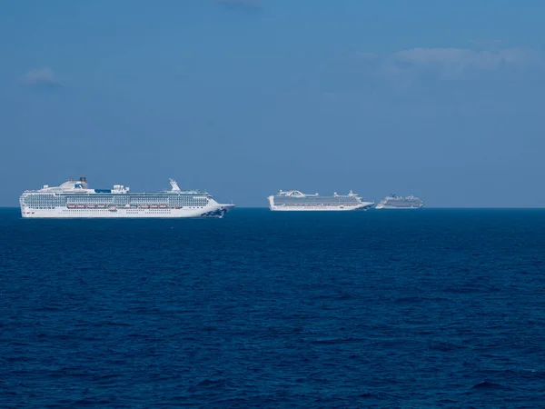 Bimini Bahamas Mars 2020 Navires Croisière Quarantaine Covid Océan Par — Photo
