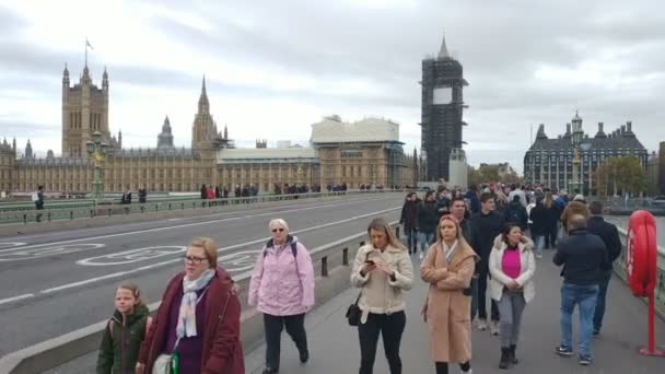 London Egyesült Királyság 2020 November Kilátás Westminster Palota Külsejére Felhős — Stock videók