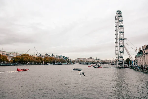 Ver London Eye Rueda Del Milenio Desde Distancia —  Fotos de Stock