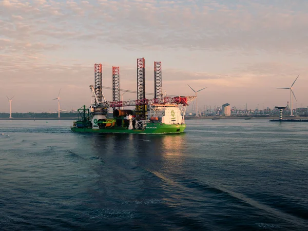 Rotterdam Países Bajos Mayo 2020 Vista Nocturna Infraestructura Los Edificios — Foto de Stock