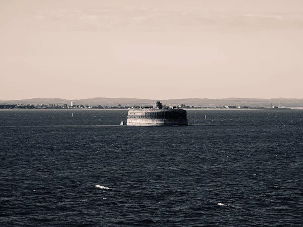 Panoramiczny Widok Budynki Portsmouth Statku Wycieczkowego Oceanie — Zdjęcie stockowe