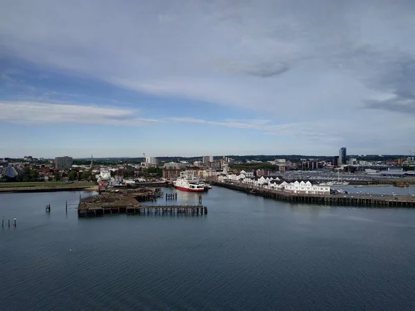 Southampton Reino Unido Maio 2020 Vista Sobre Infraestrutura Edifícios Portuários — Fotografia de Stock