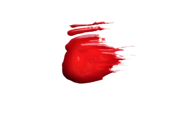Smear the red brush on white background — Stock Photo, Image