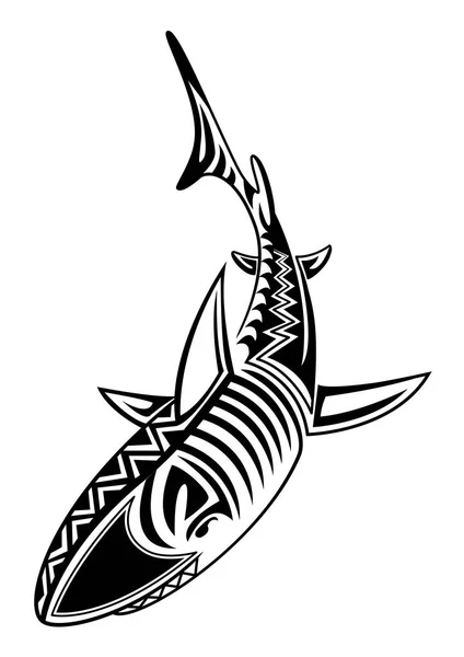 Tatuaje gráfico de tiburón tribal —  Fotos de Stock