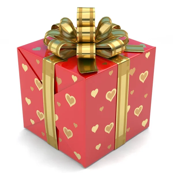 Gift Box Red (3d) — Stock Photo, Image