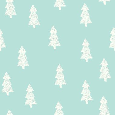Vektör Dikişsiz desen Kış Noel ağaçları ile.