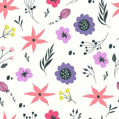 pastel çiçek ile Seamless Modeli.