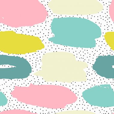 Trendy vektör Dikişsiz desen fırça darbeleriyle.