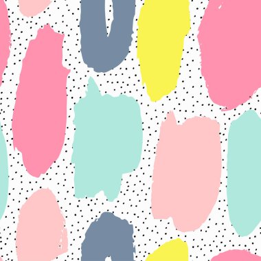 Trendy vektör Dikişsiz desen fırça darbeleriyle.