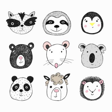 Şirin illüstrasyon kart, elbiselere yazdırma için.