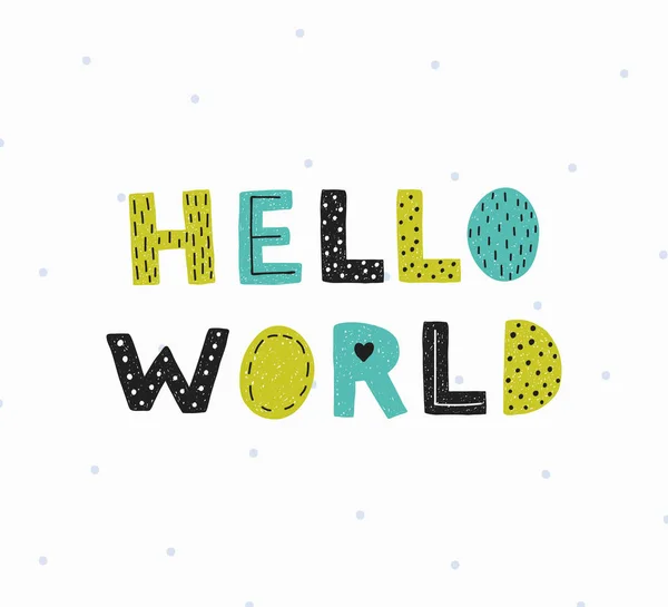 Hello world plakát. — Stockový vektor